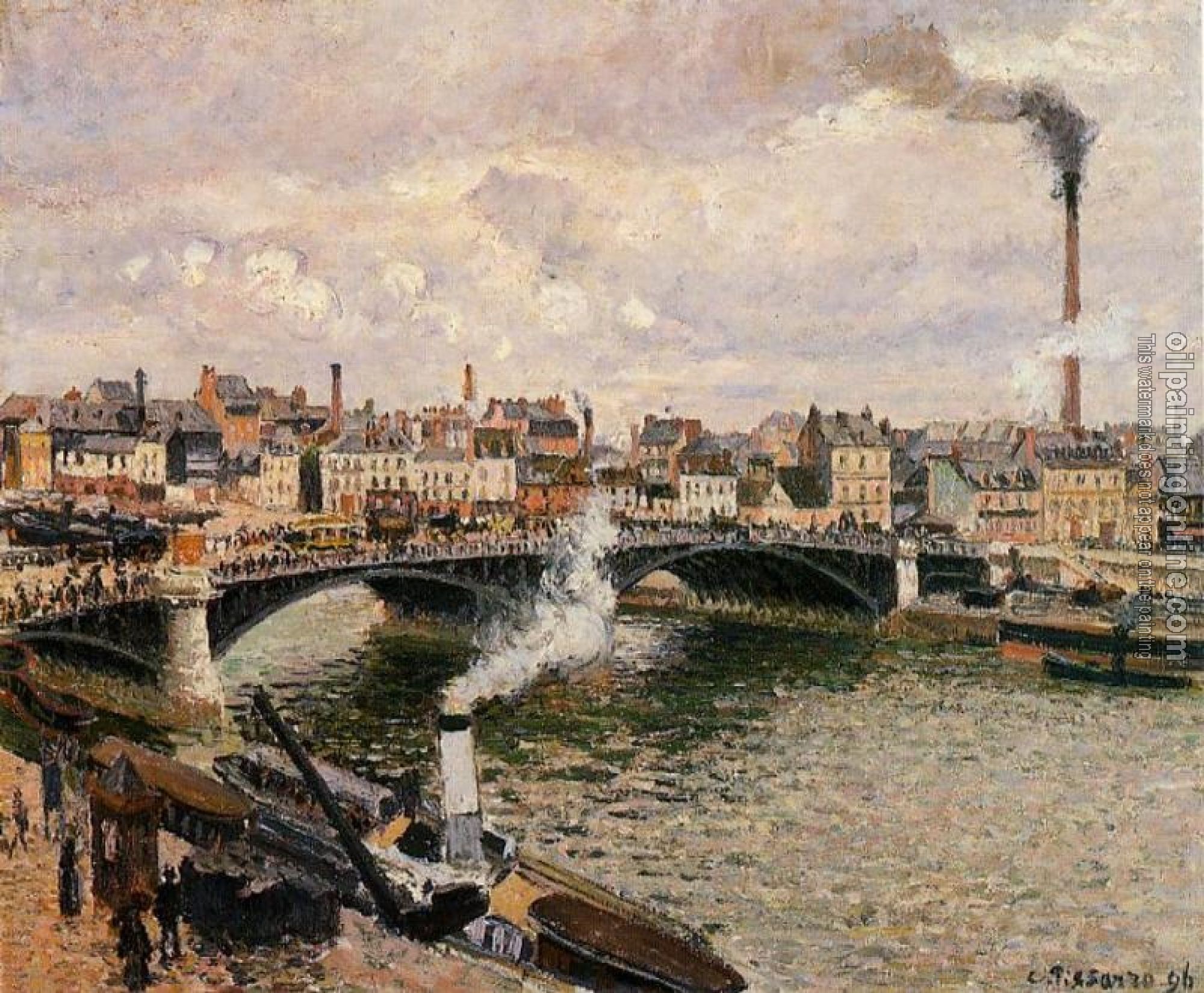 Pissarro, Camille - Morning, Overcast Day, Rouen